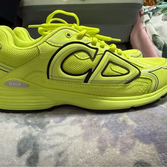 Dior Neon Yellow Athletic Sneakers - Picture 2 of 8